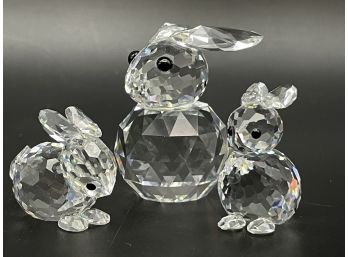 Swarovski Crystal Art- A Bunnies Family.
