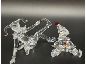 Swarovski Crystal Art-pair Of Arlequines.