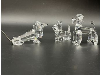 Swarovski Crystal Art-  Three Dogs..