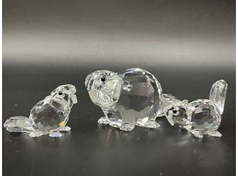 Swarovski Crystal Art- The Beaver's Family.