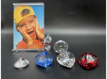 Swarovski Crystal Art- Photo Frame, Three Hearts And More.