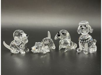 Swarovski Crystal Art-  Four Dogs.