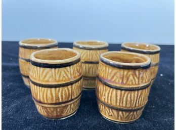 Vintage 1950s Barrel Shot Glasses