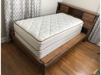 Full Size Wood Bed Frame With Twin Mattress And Box Spring