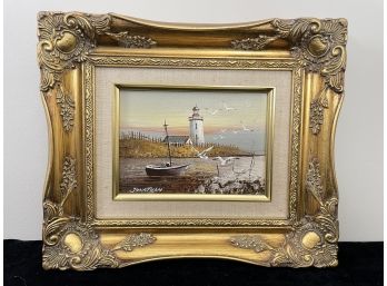 LIGHTHOUSE Landscape By Johnathan Art Print In Frame