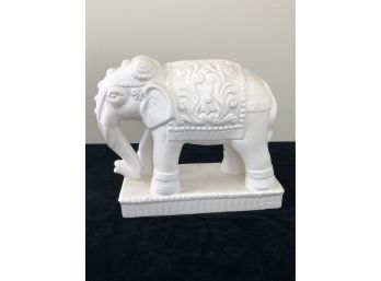 White Ornate Elephant Doorstop/bookend