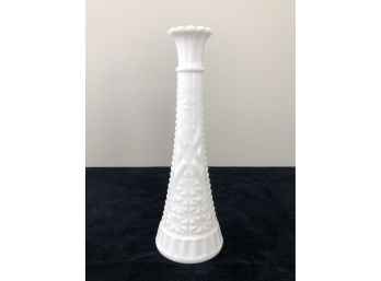 Vintage Anchor Hocking Milk Glass Bud Vase - Stars And Bars