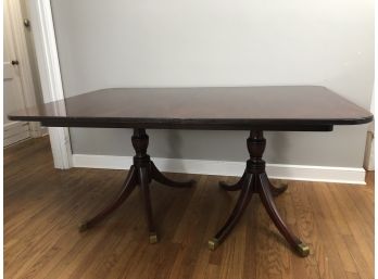 George III Style Mahogany Double Pedestal Dining Table