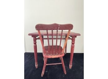 Vintage 1920s Kids Table And Chair