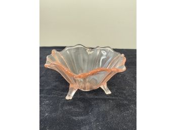 Pink Depression Glass Footed Bowl