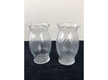 Pair Of Vintage Swirl Pattern Vases