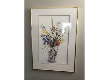 Art Print Of Flowers In Vase In Frame - Numbered And Signed Print