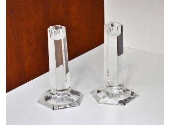 Pair Of Tiffany & Co. Frank Lloyd Wright Candle Holders