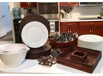 Crate & Barrel, William Sonoma Hapao Ratan Tableware & Melamine Dinnerware