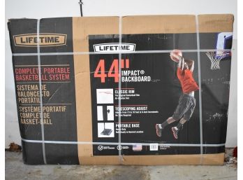 NIB Lifetime 44' Backboard Portable Steel Framed Basketball (Hoop) System.