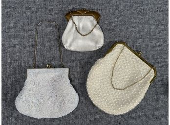 Vintage Beaded & Mesh Ladies' Handbags In White