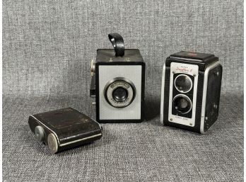 Three Vintage Cameras For Display