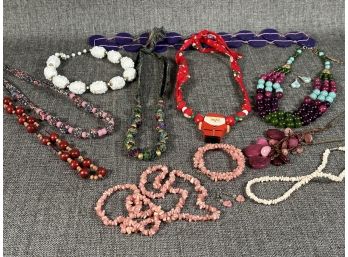 An Assortment Of Costume Jewelry: Beads, Ribbon Necklaces & More