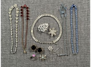 An Assortment Of Sparkly Costume Jewelry