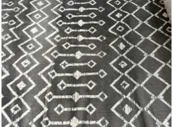 A Nearly-New Area Rug In Gray With A Geometric Pattern, 9'8' X 13'