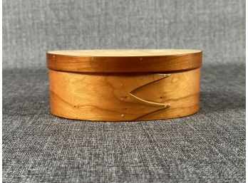 Handcrafted Reproduction Oval Shaker Box With A Birdseye Maple Lid