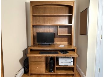 Ethan Allen Computer Desk With Hutch Top, Country Colors Collection