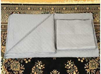 A King-Sized Quilted Coverlet & Two Shams