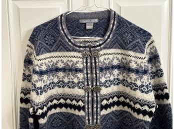 Vintage Carol Reed Wool Sweater, Fair Isle Patterned, Women's Large