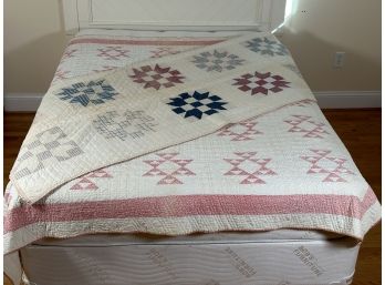 A Pair Of Lovely Vintage Handsewn Quilts