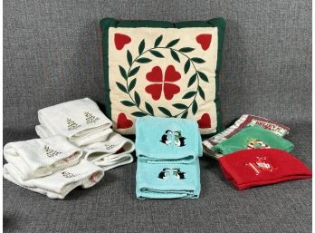 Holiday Throw Pillow & Towel Assortment