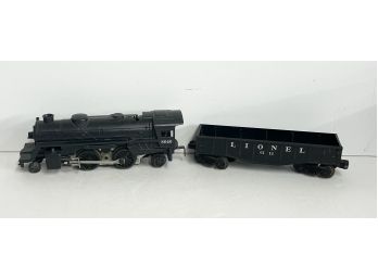 2 Vintage Lionel Train Cars - Black Steam Engine 8040 & Black Gondola Car 6112