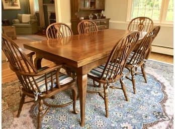 Six Windsor Style Oak Chairs (Table Not Included)
