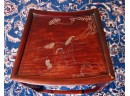 Set Of 4  Concave Nesting Tables  With Encised Pastoral Horse Scene And Key  Apron