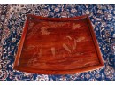Set Of 4  Concave Nesting Tables  With Encised Pastoral Horse Scene And Key  Apron
