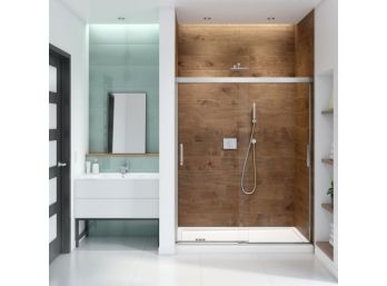 MAAX Incognito Chrome 56-in To 59-in X 70.5-in Semi-frameless Bypass Sliding Shower Door