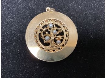 Gorgeous 14k Gold Xl Tree Of Life Pendant With Pearls