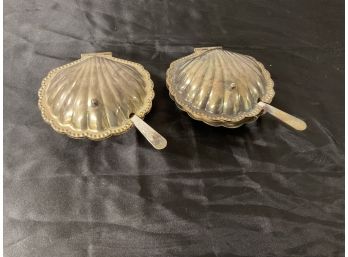 Pair Of Silver Plate Shells