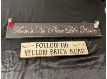 2 Hand Made Wizard Of Oz Wooden Signs