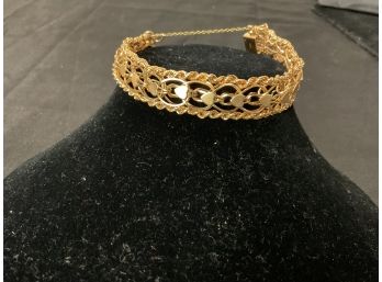 Vintage 14k Gold Heart Charm Bracelet