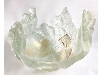 Amanda Brisbane Frozen Water Organic Salt Crystal Centerpiece Bowl With Gold Accents, Retailed $2,800