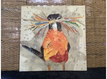 Raised Print On Canvas Of A Colorful Bird