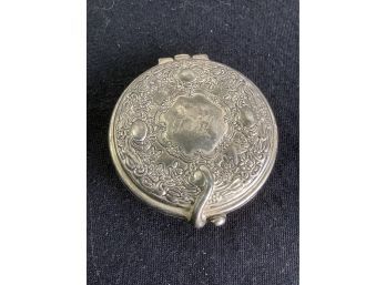 Early Sterling Plated Compact Mirror