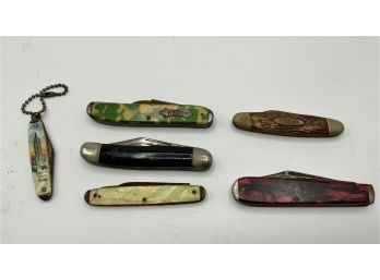 6 Vintage Pocket Knives  ~ Pocketeze, Empire State Building & More ~