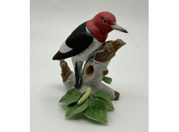 Vintage Lenox Porcelain Bird Figurine ~ Red-headed Woodpecker ~ 1999