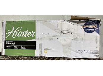 NEW 52 Inch White Hunter Surespeed Ceiling Fan With Light