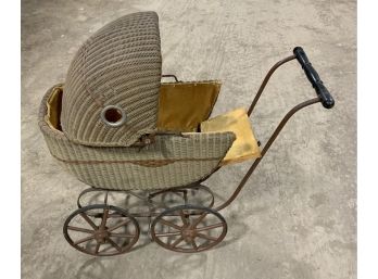 Antique Wicker Baby Doll Stroller