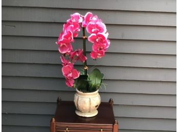 Faux Orchid In Ceramic Planter