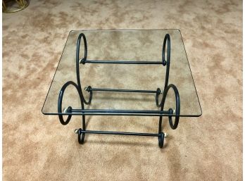 Glass Top Table With Scrollwork Base