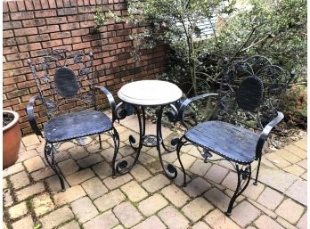 Petite Wrought Iron Table And Chairs