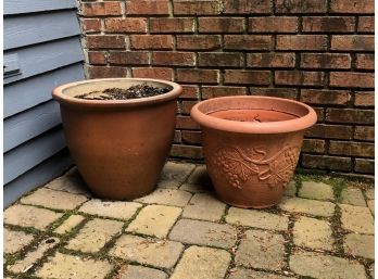 Two Outdoor Clay Pots